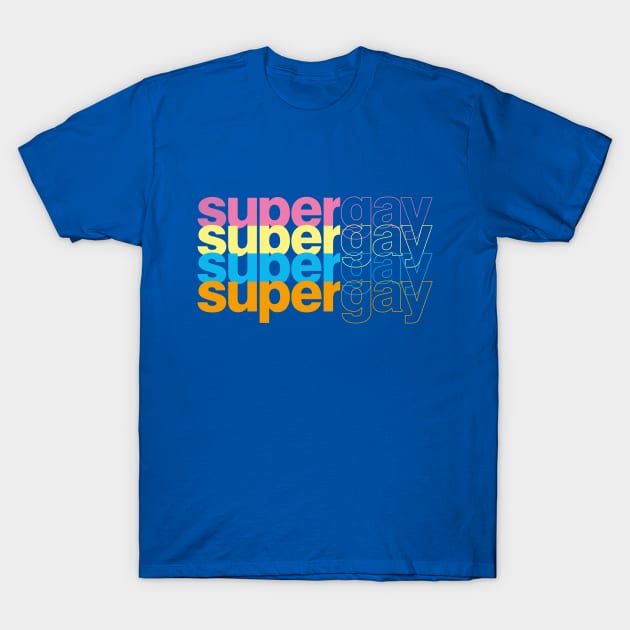 SuperGay branded (Repeating Sans Font) T-Shirt by SuperGay Clothing